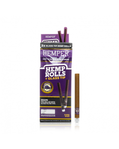 2pk King Size Rolls with Glass Tips- Hemp Paper - Grape