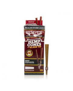 2pk King Size Cones with Glass Tips - Hemp Paper - Sweet