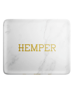 HEMPER Luxe White Marble Rolling Tray - Large