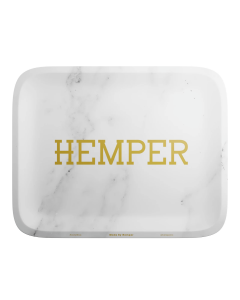 HEMPER Luxe White Marble Rolling Tray - Small