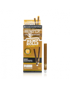 2pk King Size Rolls with Glass Tips - Hemp Paper - Honey