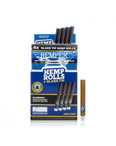 Hemper 4pk Mini Rolls with Glass Tips - Hemp Paper - Blueber