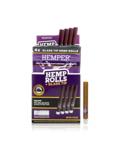 Hemper 4pk Mini Rolls with Glass Tips - Hemp Paper - Grape