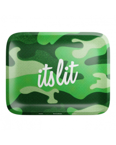 HEMPER It's Lit Light Green Camo Rolling Tray - Small