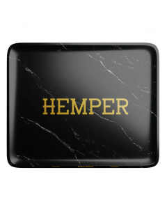 HEMPER Luxe Black Marble Rolling Tray - Large