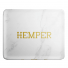 HEMPER Luxe White Marble Rolling Tray - Large