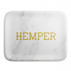 HEMPER Luxe White Marble Rolling Tray - Small