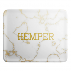 HEMPER Luxe White/Gold Marble Rolling Tray - Large